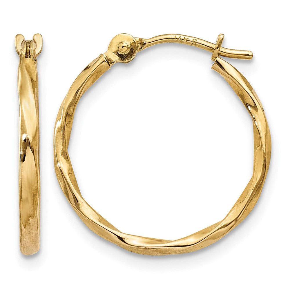 14k Twist Hoop Earrings