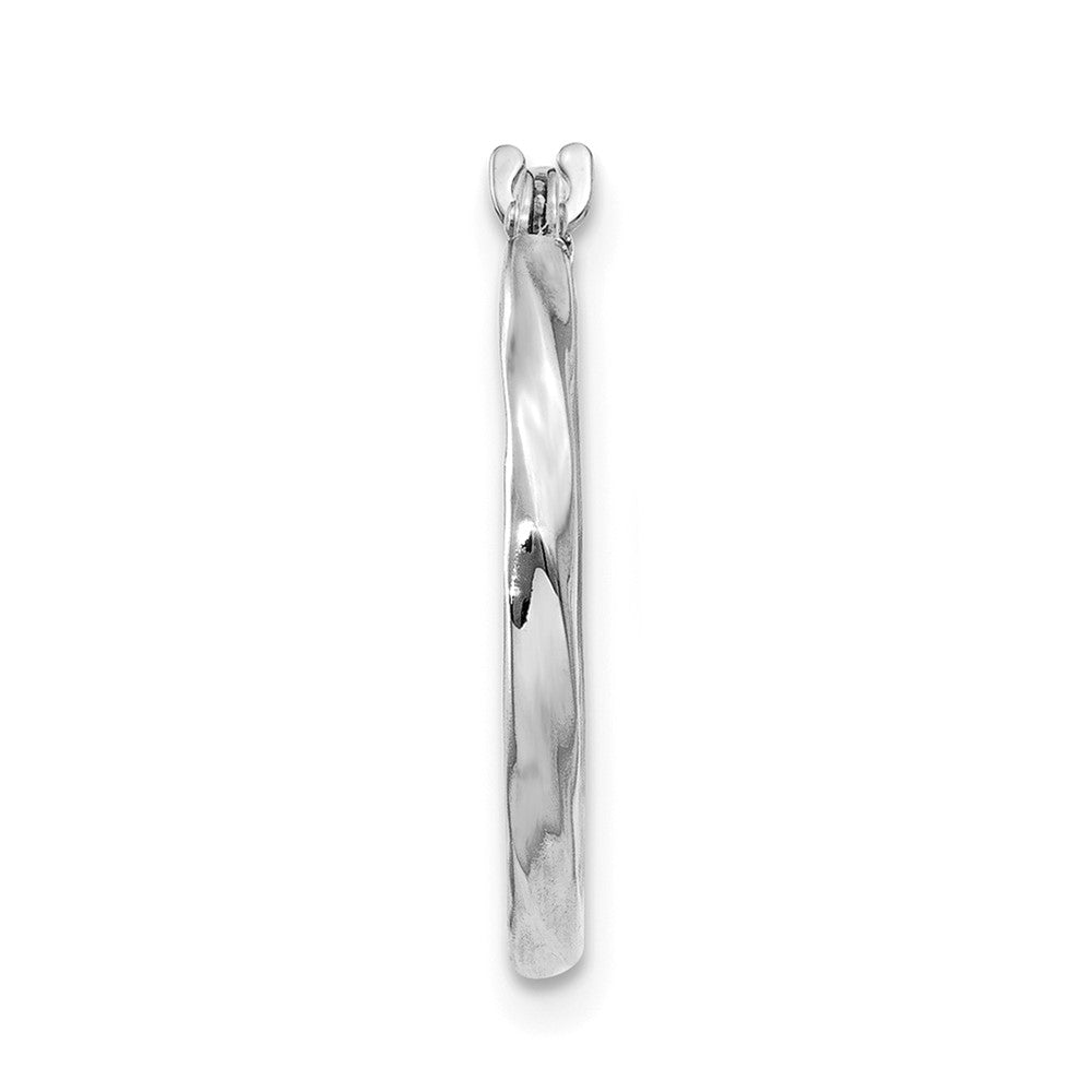 Single 14k White Gold Twisted Hoop Earring