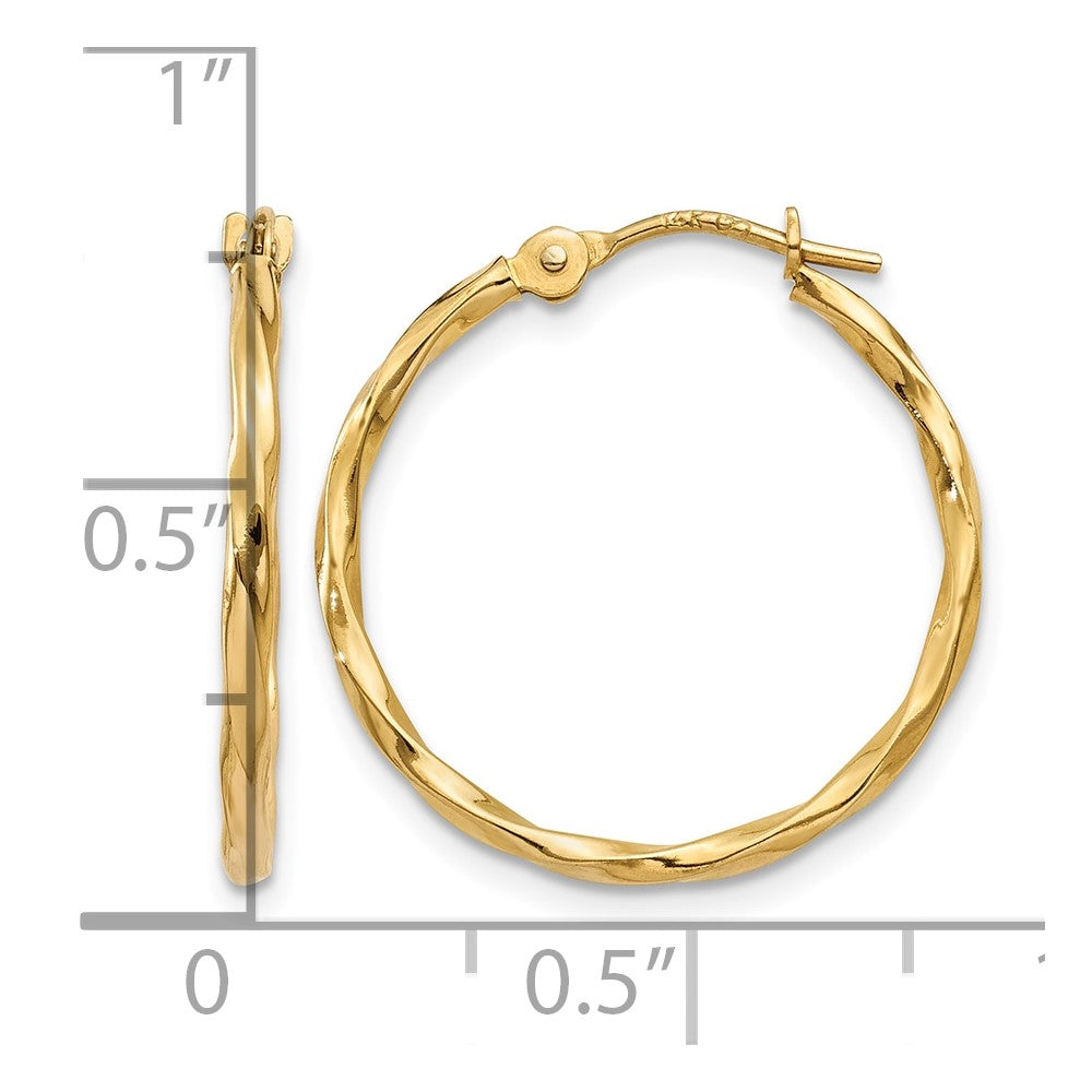 14k Twist Hoop Earrings