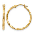 14k Twist Hoop Earrings