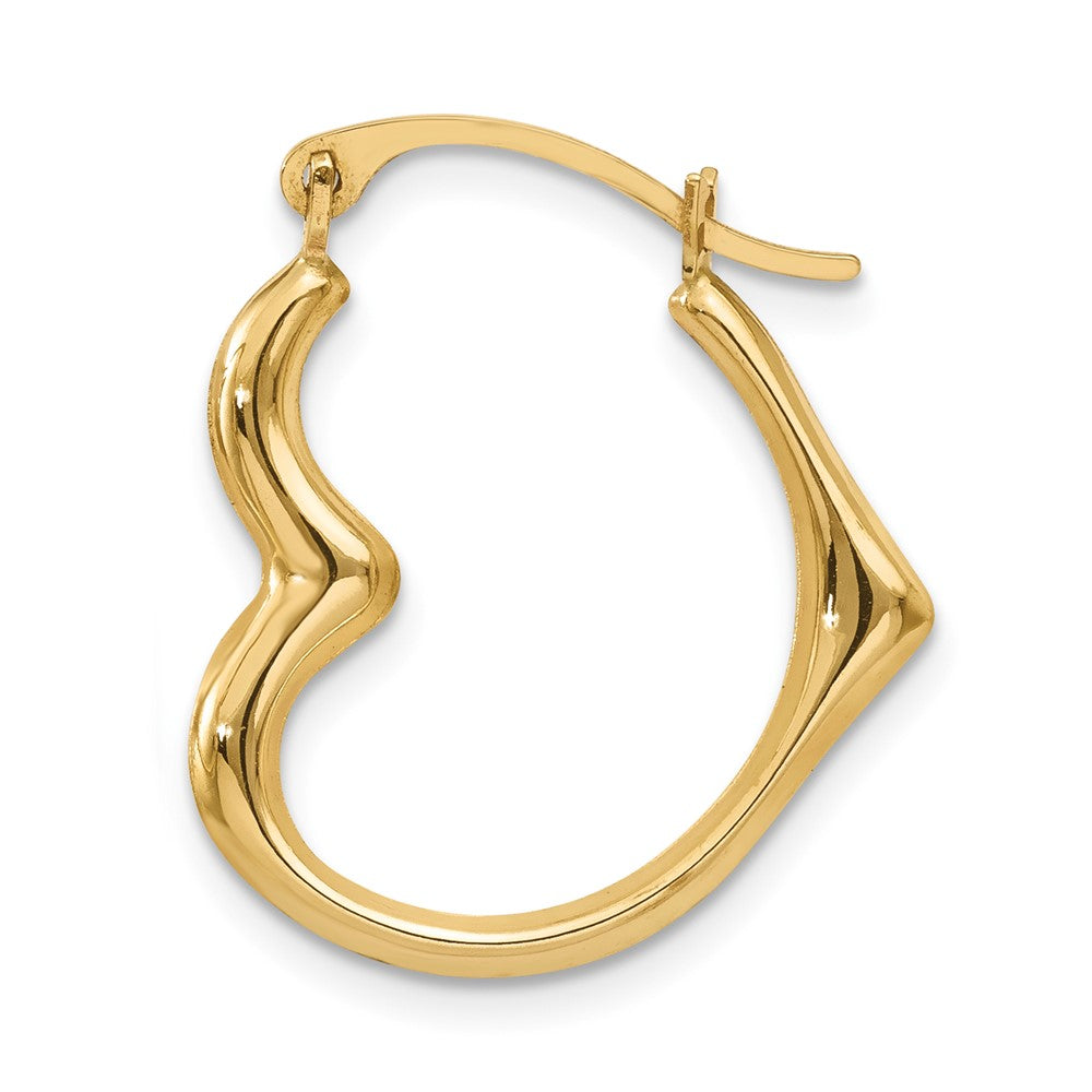 Single 14k Heart Hoop Earring