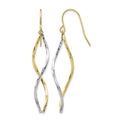 14k Two-tone Twist Dangle Earrings