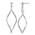 14k White Gold Twisted Post Dangle Earrings