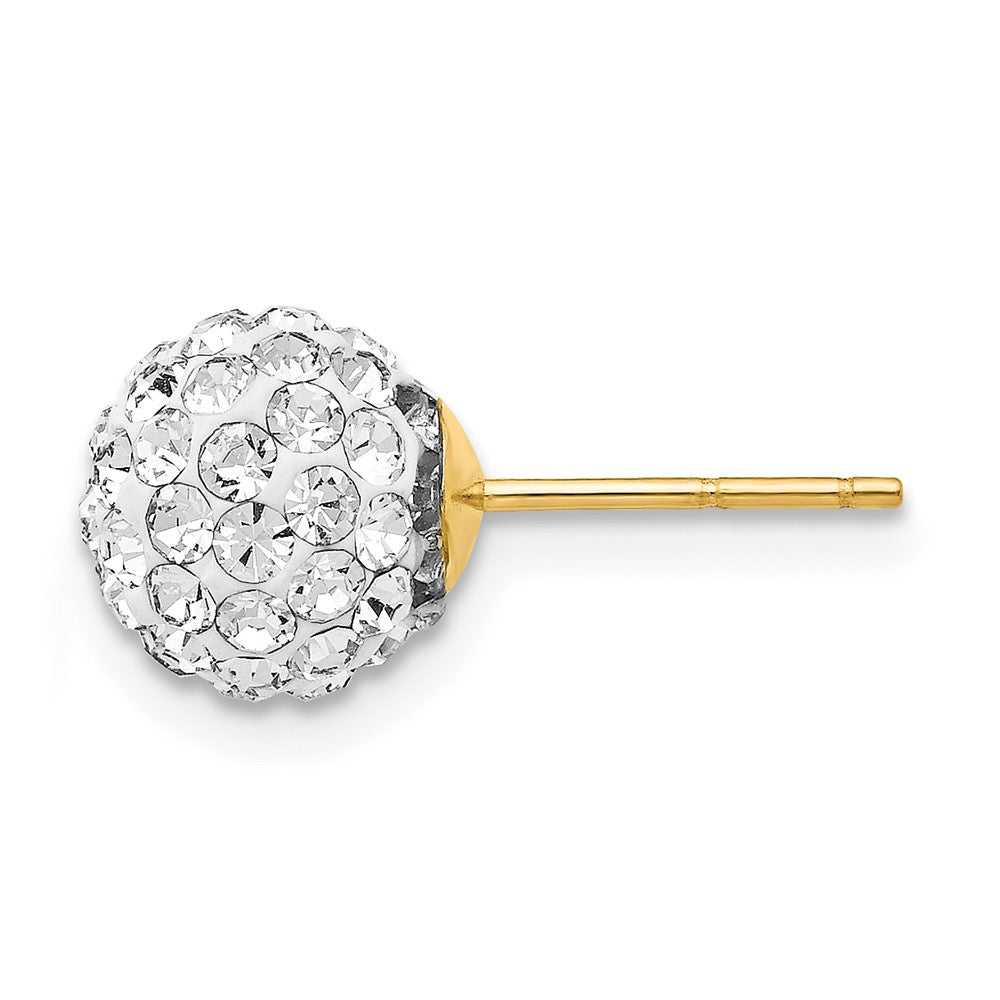 Single 14K Post 8mm Crystal Ball Earring