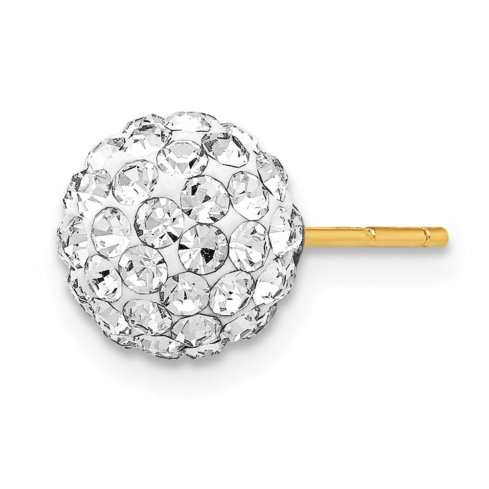 Single 14K Post 8mm Crystal Ball Earring