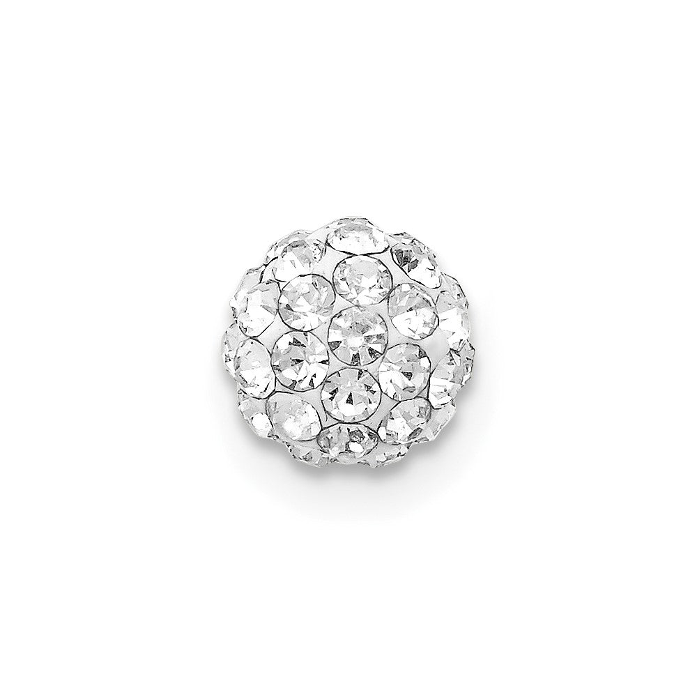 Single 14k Post 6mm Crystal Ball Earring