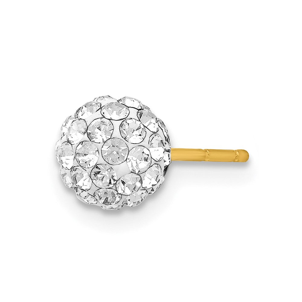 Single 14k Post 6mm Crystal Ball Earring