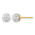 14k Post 6mm Crystal Ball Earrings