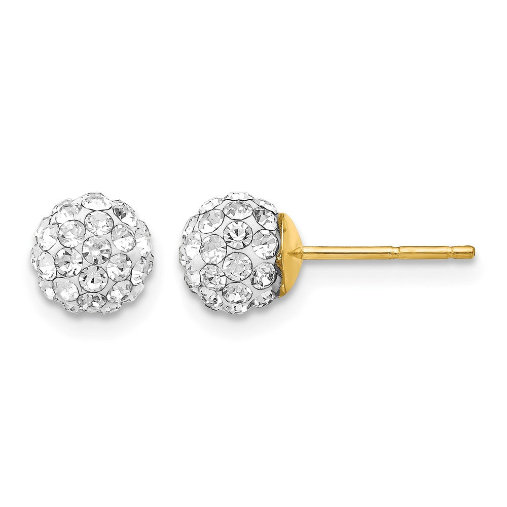 14k Post 6mm Crystal Ball Earrings
