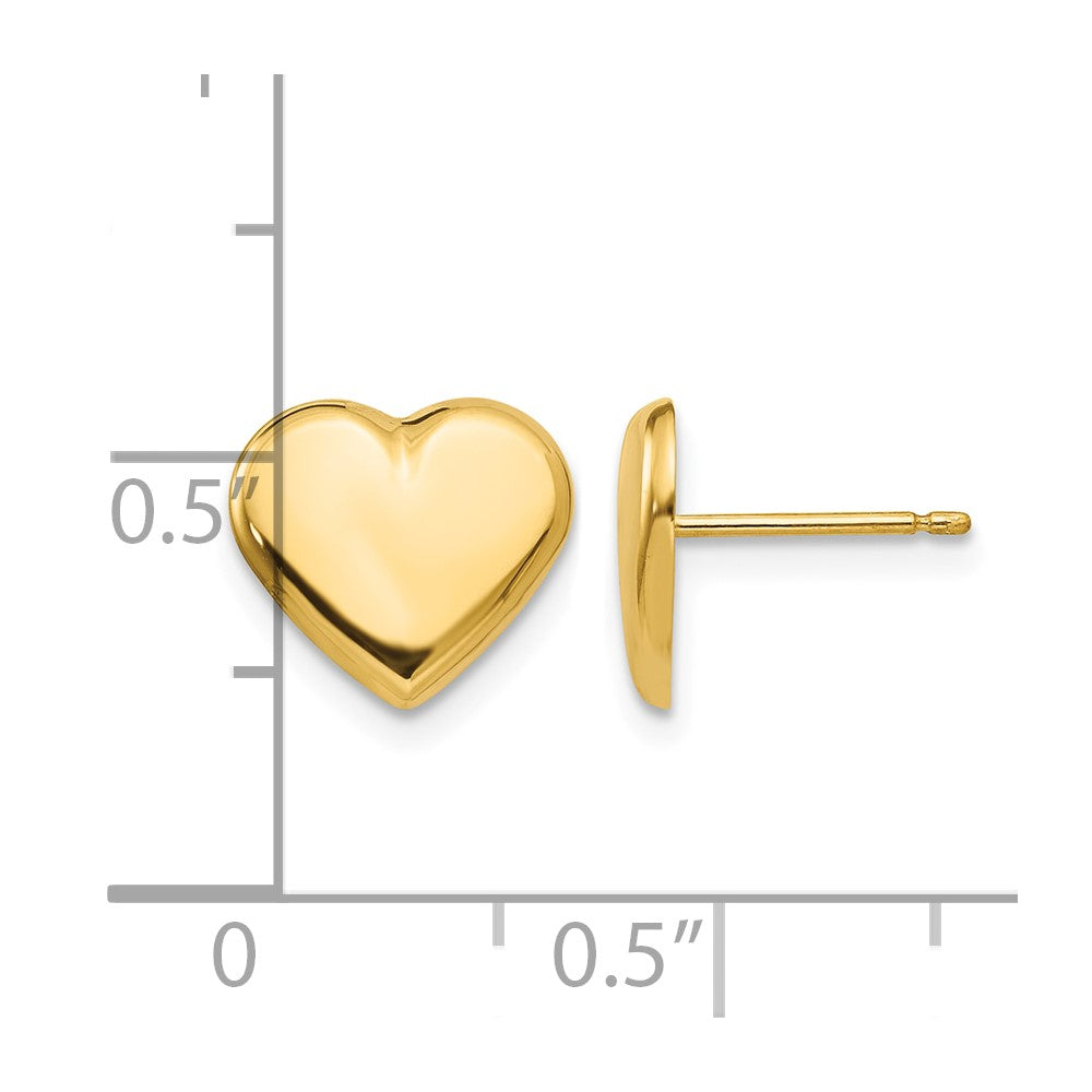 14k Heart Post Earrings
