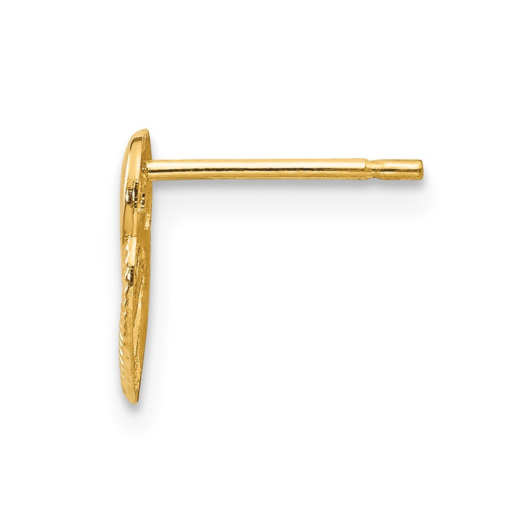 Single 14K Yellow Gold Polished Double Heart Post Earring