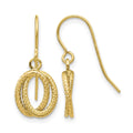 14k Gold Textured Fancy Dangle Earrings