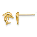 14k Small Dolphin Post Earrings