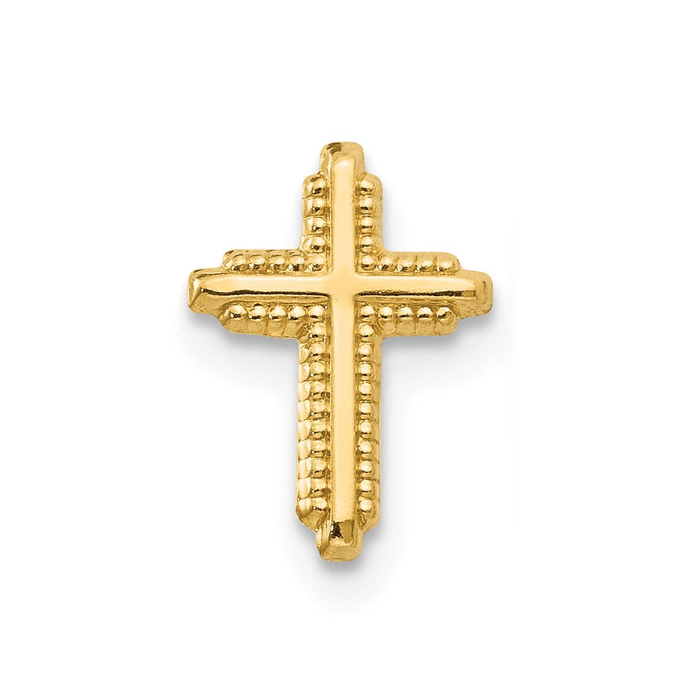 Single 14K Yellow Gold Polished Cross Post Earring
