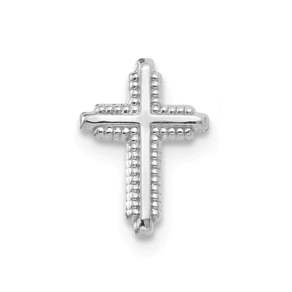 Single 14K White Gold Polished Cross Post Earring