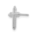 Single 14K White Gold Polished Cross Post Earring