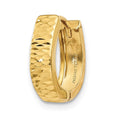 Single 14K Gold Textured and Polished Hinged Hoop Earring
