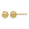 14K Yellow Gold Fancy Ball Post Earrings