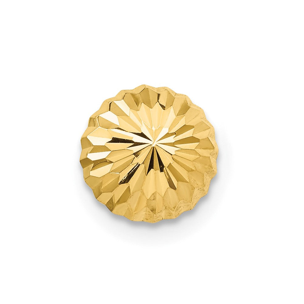 Single 14k Gold Diamond-cut 8mm Domed Post Earring