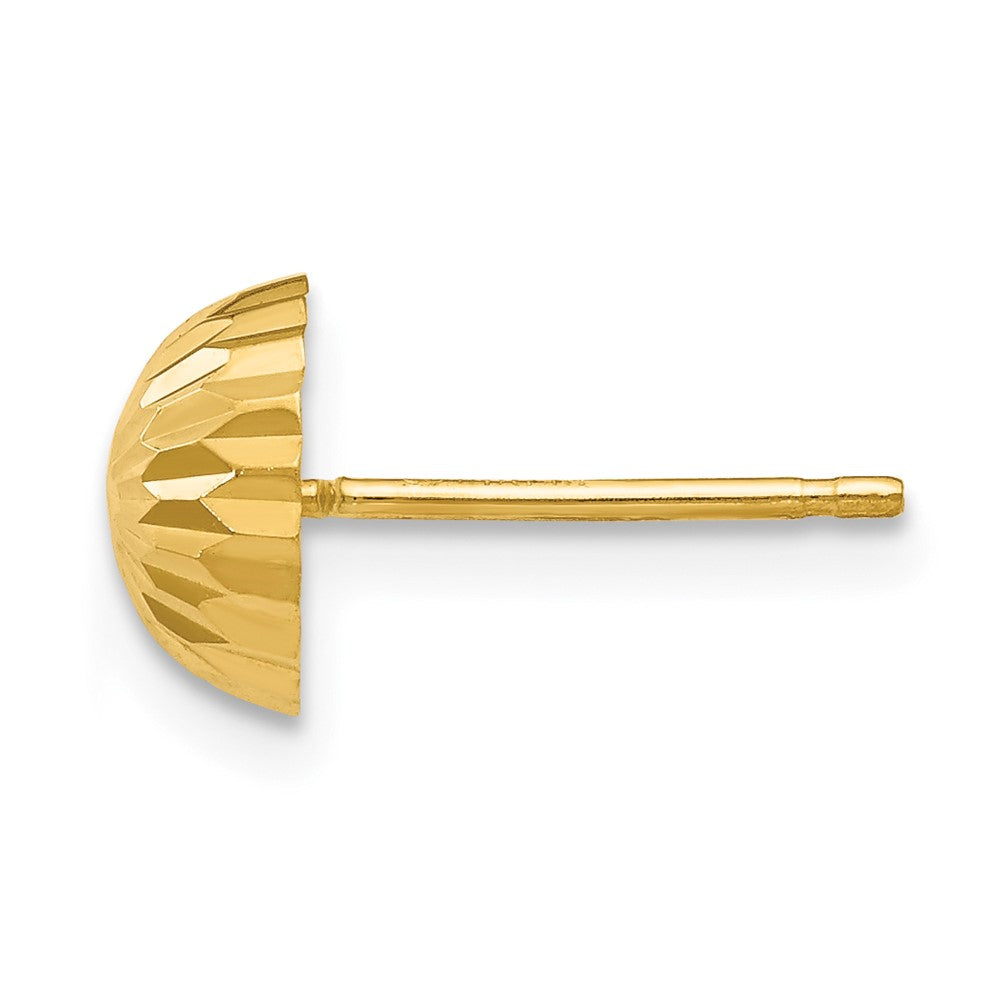 Single 14k Gold Diamond-cut 8mm Domed Post Earring