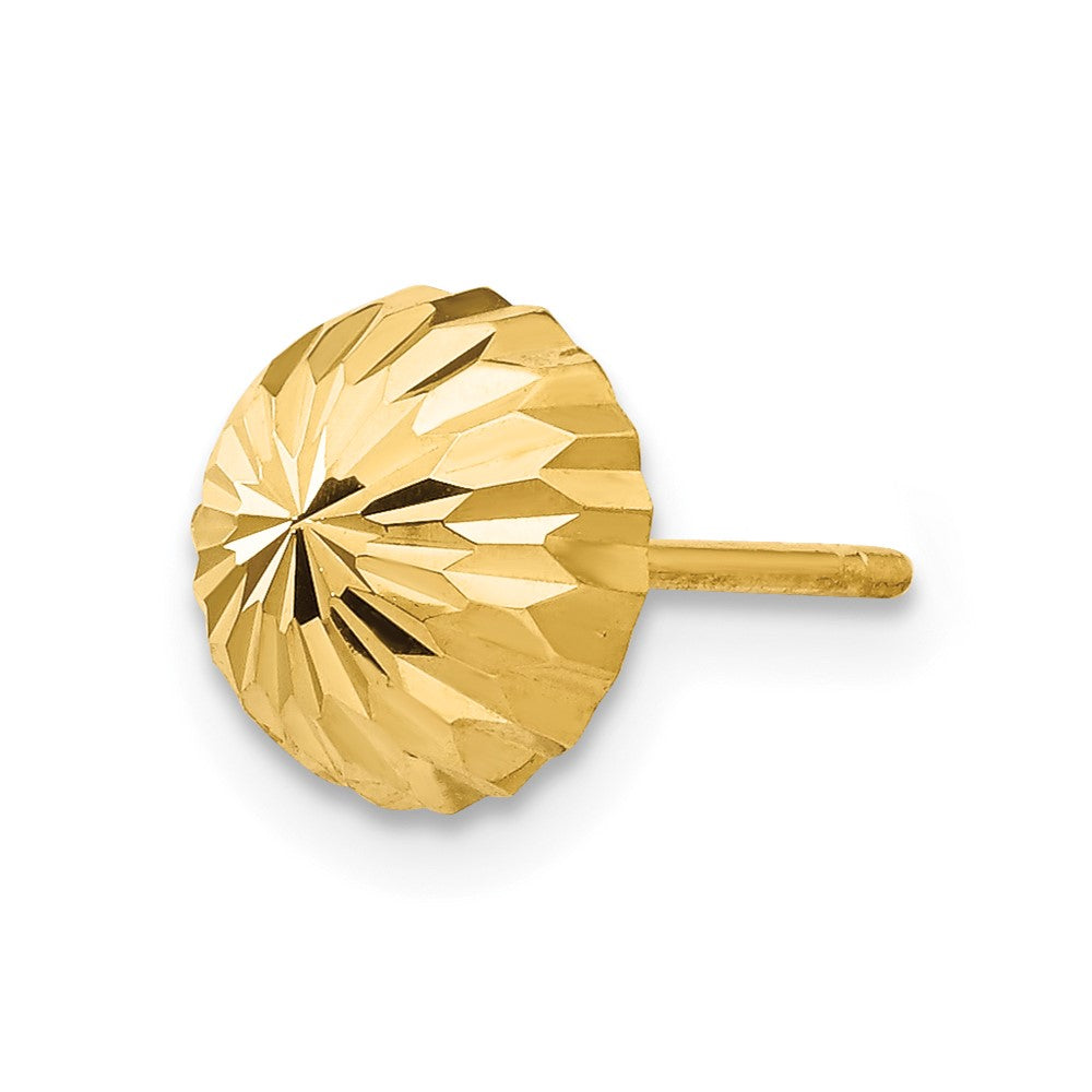 Single 14k Gold Diamond-cut 8mm Domed Post Earring