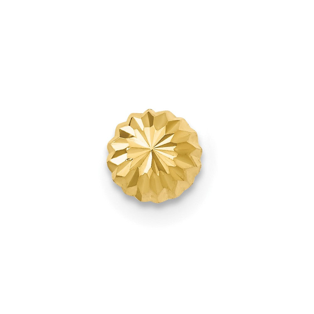 Single 14k Gold Diamond-cut 5mm Domed Post Earring