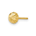 Single 14k Gold Diamond-cut 5mm Domed Post Earring