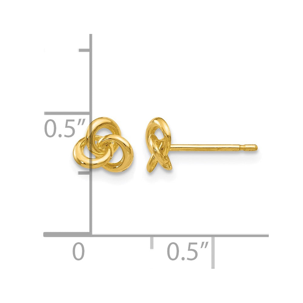 14k Polished Trinity Knot Post Earrings
