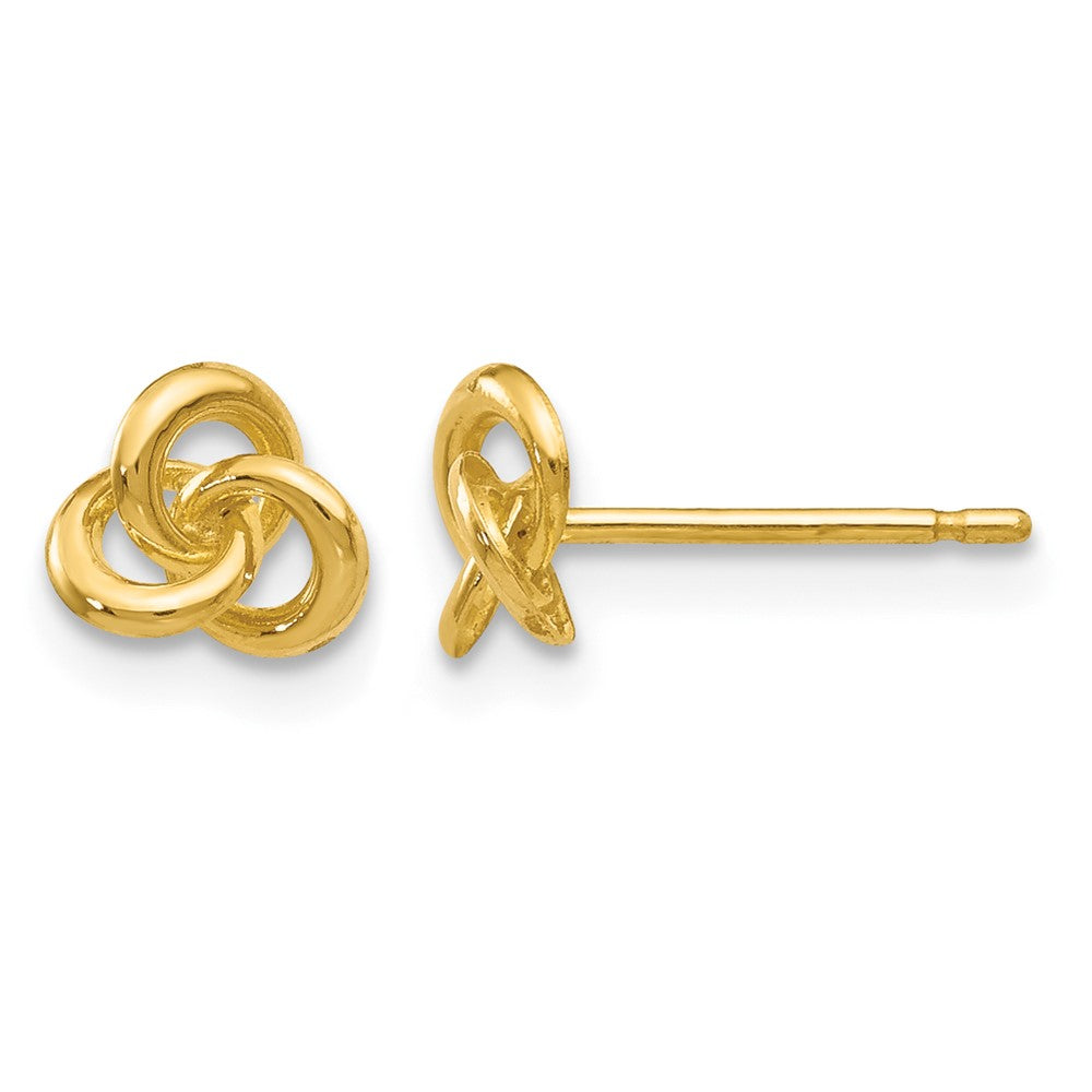14k Polished Trinity Knot Post Earrings