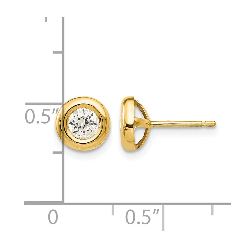 14k Polished CZ Fancy Post Earrings