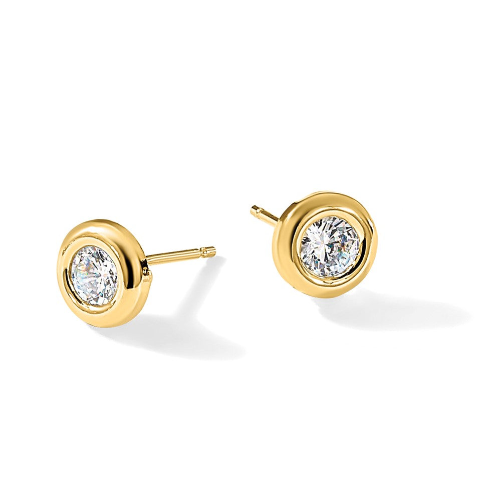 14k Polished CZ Fancy Post Earrings