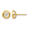 14k Polished CZ Fancy Post Earrings