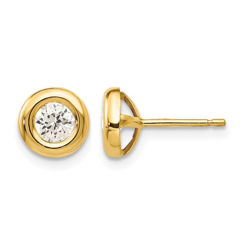 14k Polished CZ Fancy Post Earrings