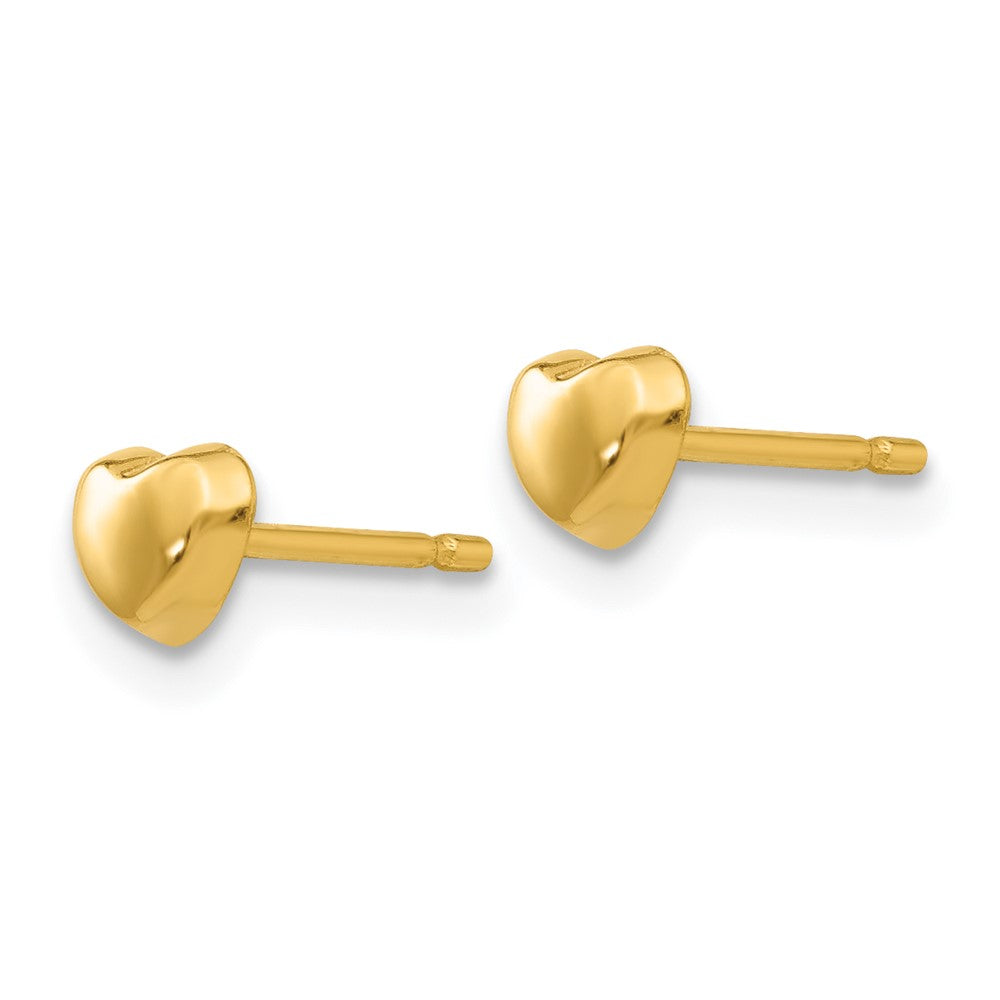 14K Polished Heart Post Earrings