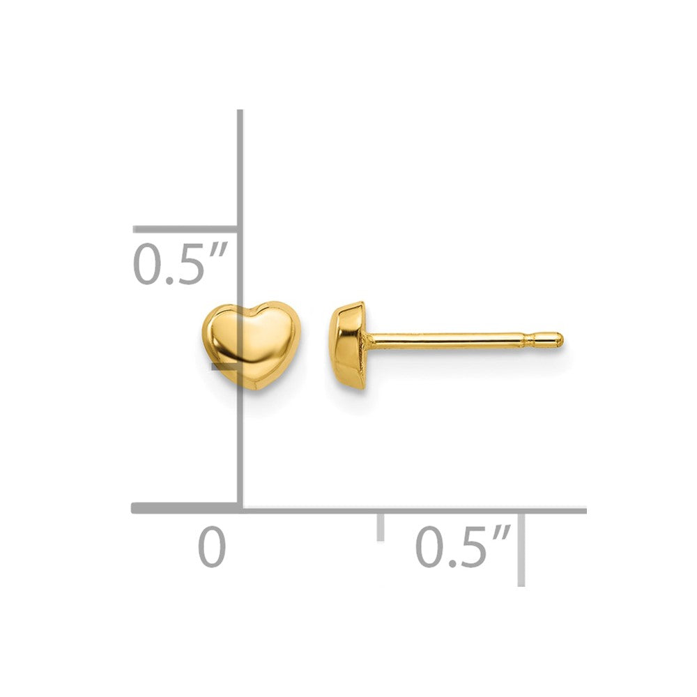 14K Polished Heart Post Earrings
