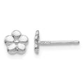 14k White Polished Flower Post Earrings