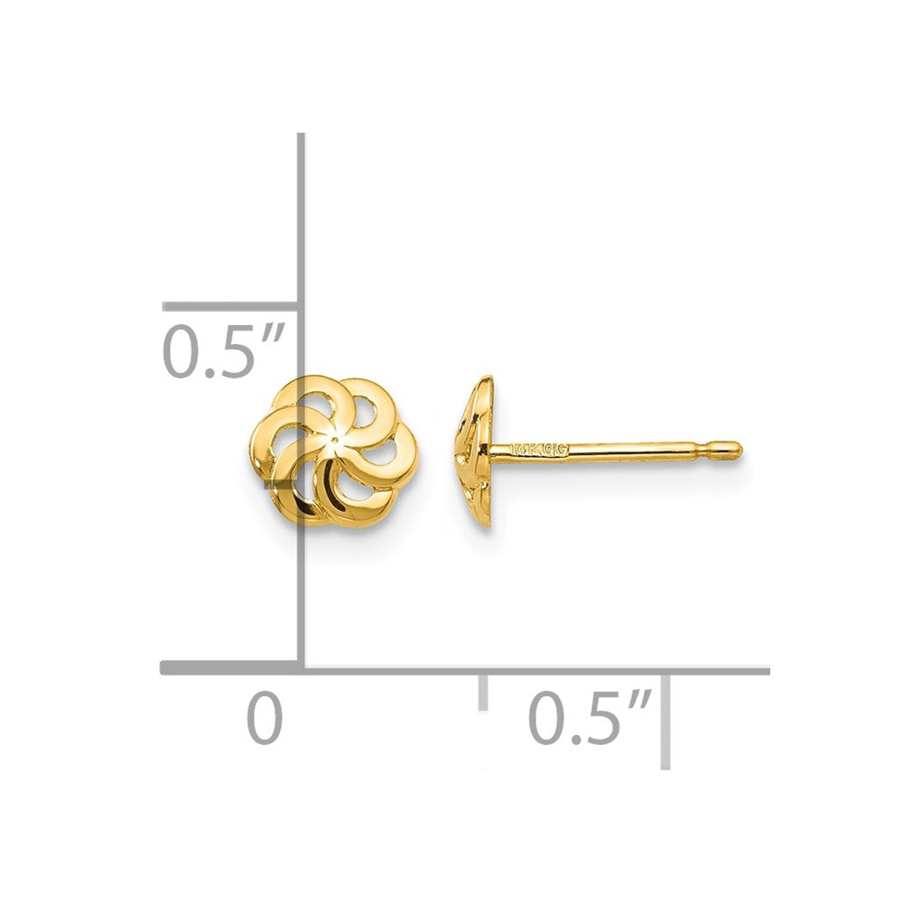 14k Polished Flower Post Earrings