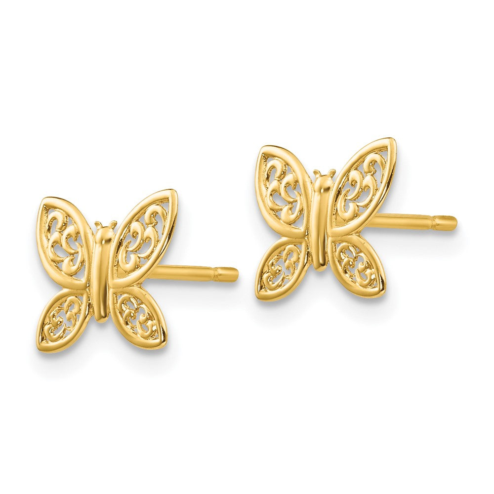14K Polished Butterfly Post Earrings