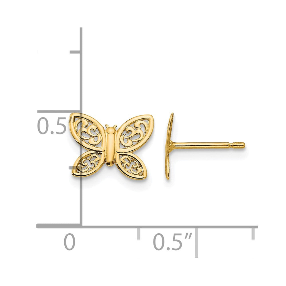 14K Polished Butterfly Post Earrings