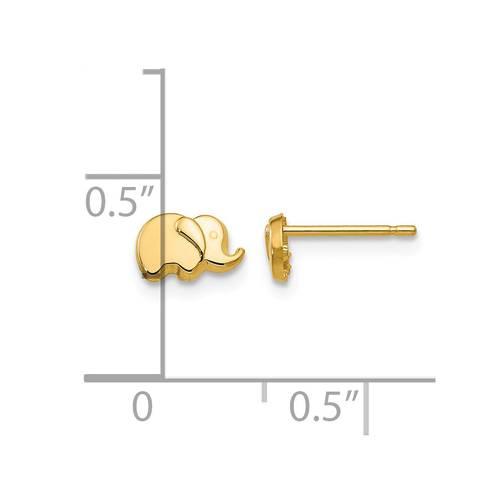14k Polished Elephant Post Earrings