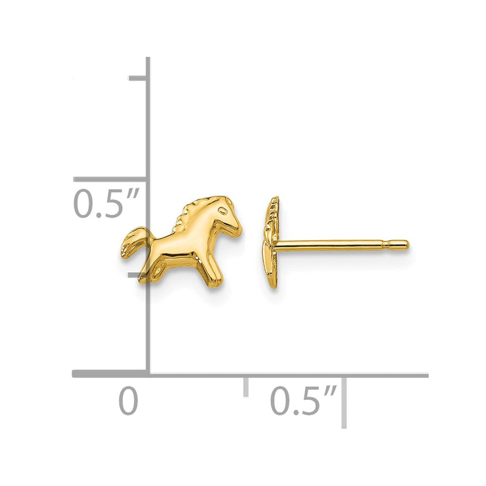 14k Polished Horse Post Earrings