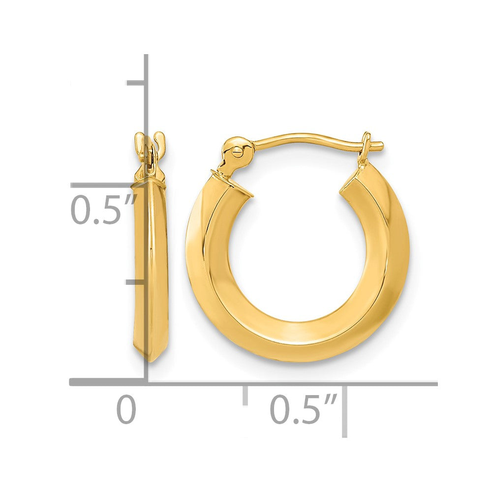 14k Polished Knife Edge Hoops