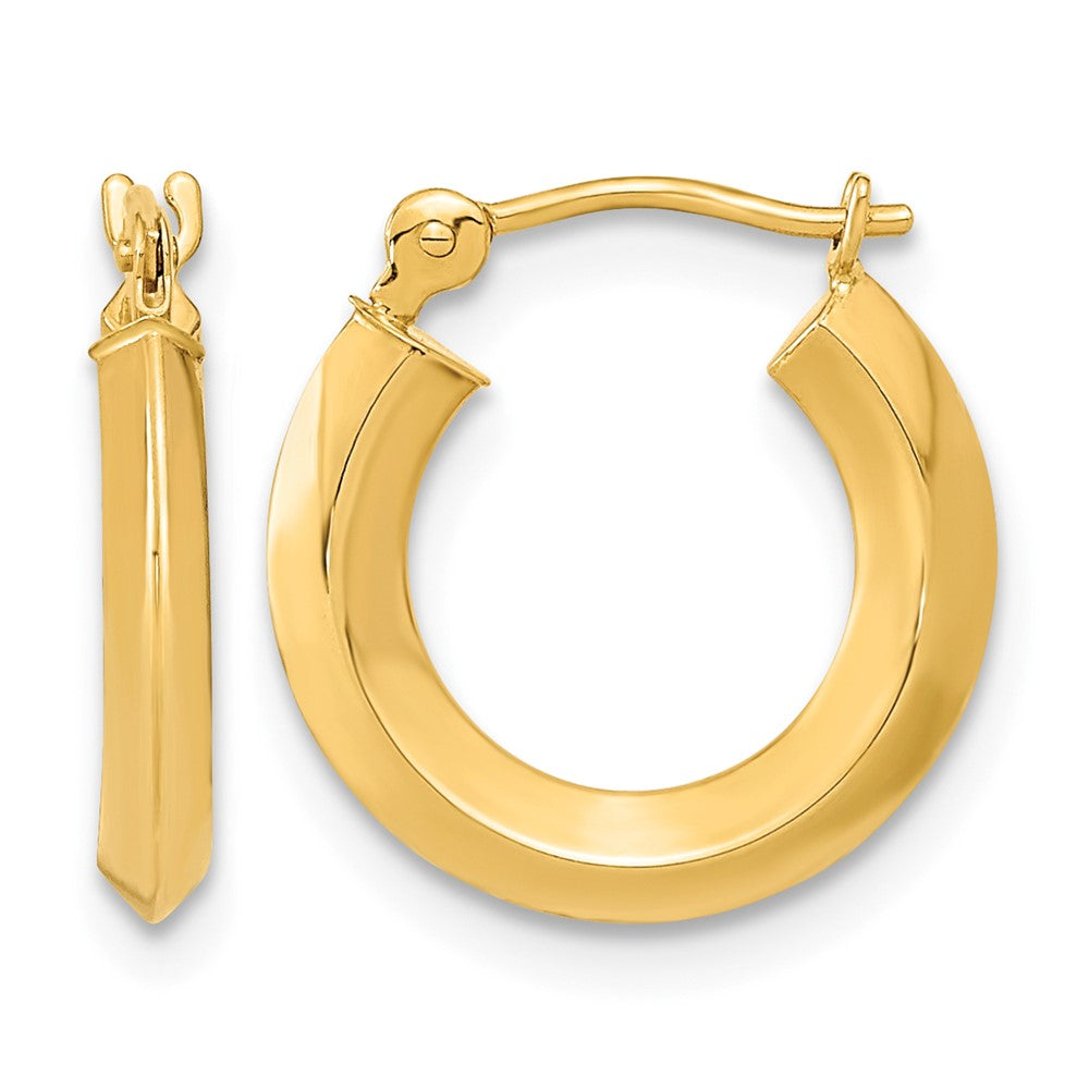 14k Polished Knife Edge Hoops