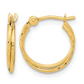 14k Diamond Cut Polished Double Hoops
