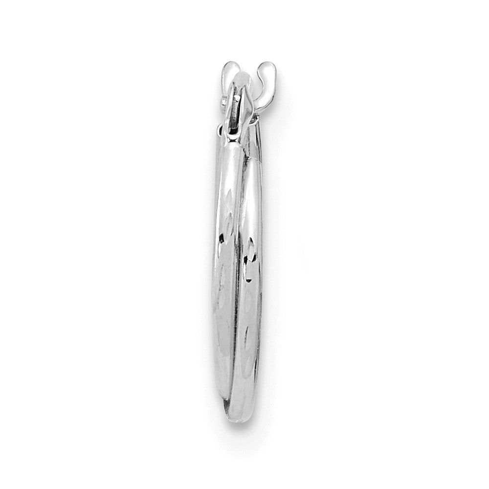 Single 14k White Gold Polished Diamond Cut Double Hoop Earring