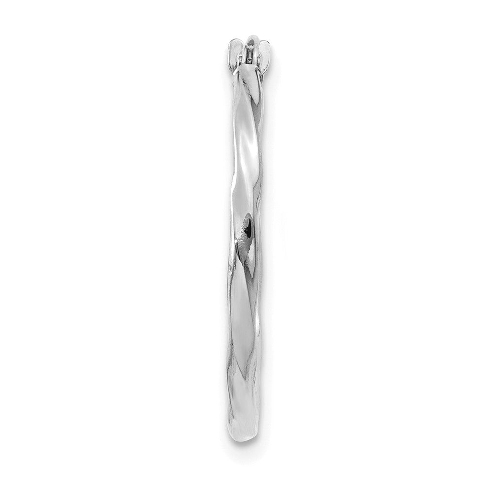 Single 14k White Gold Polished Twisted Hoop Earring