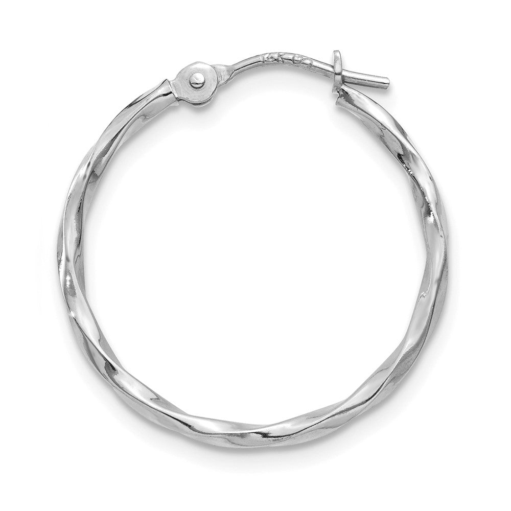 Single 14k White Gold Polished Twisted Hoop Earring