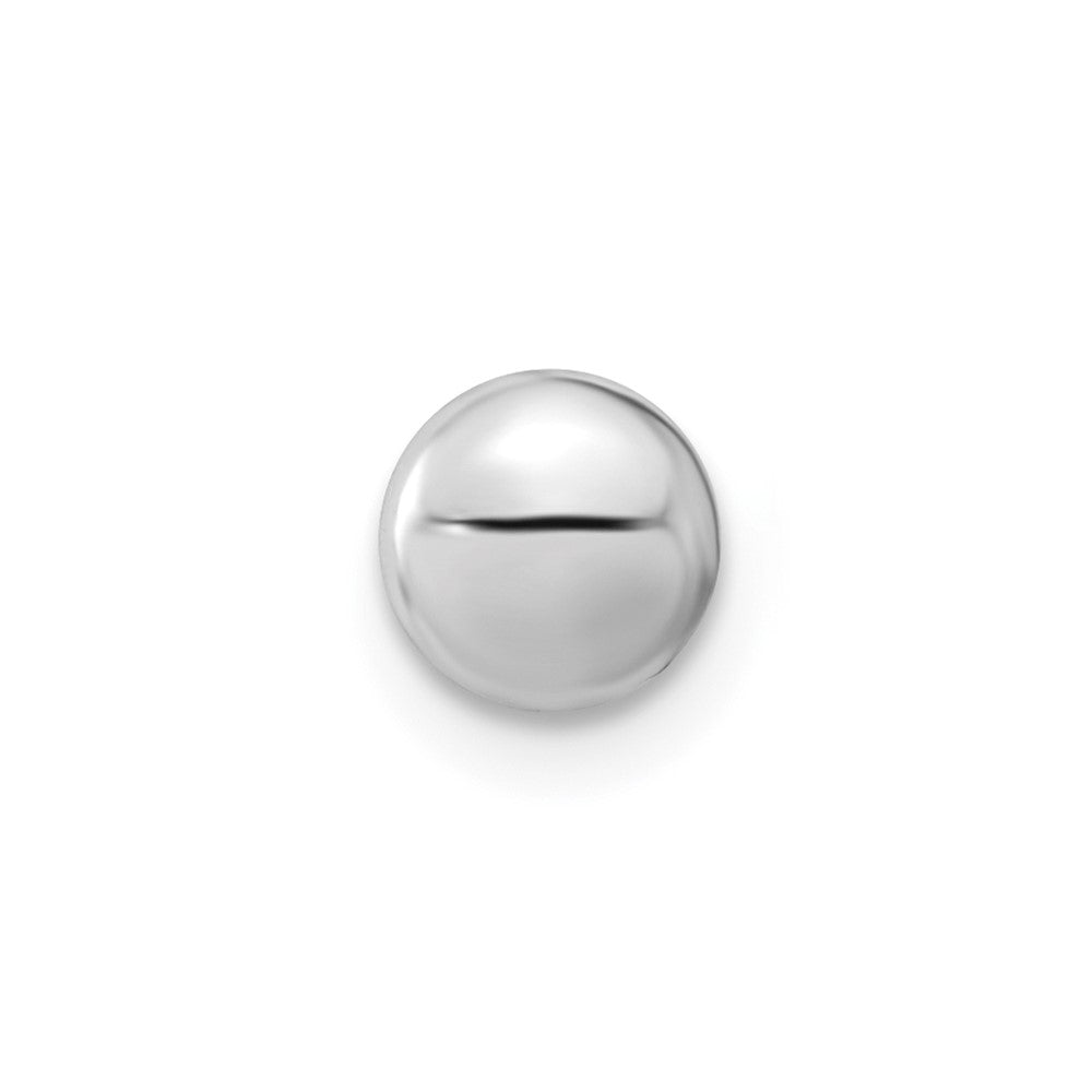 Single 14k White Gold Polished Button Post Earring
