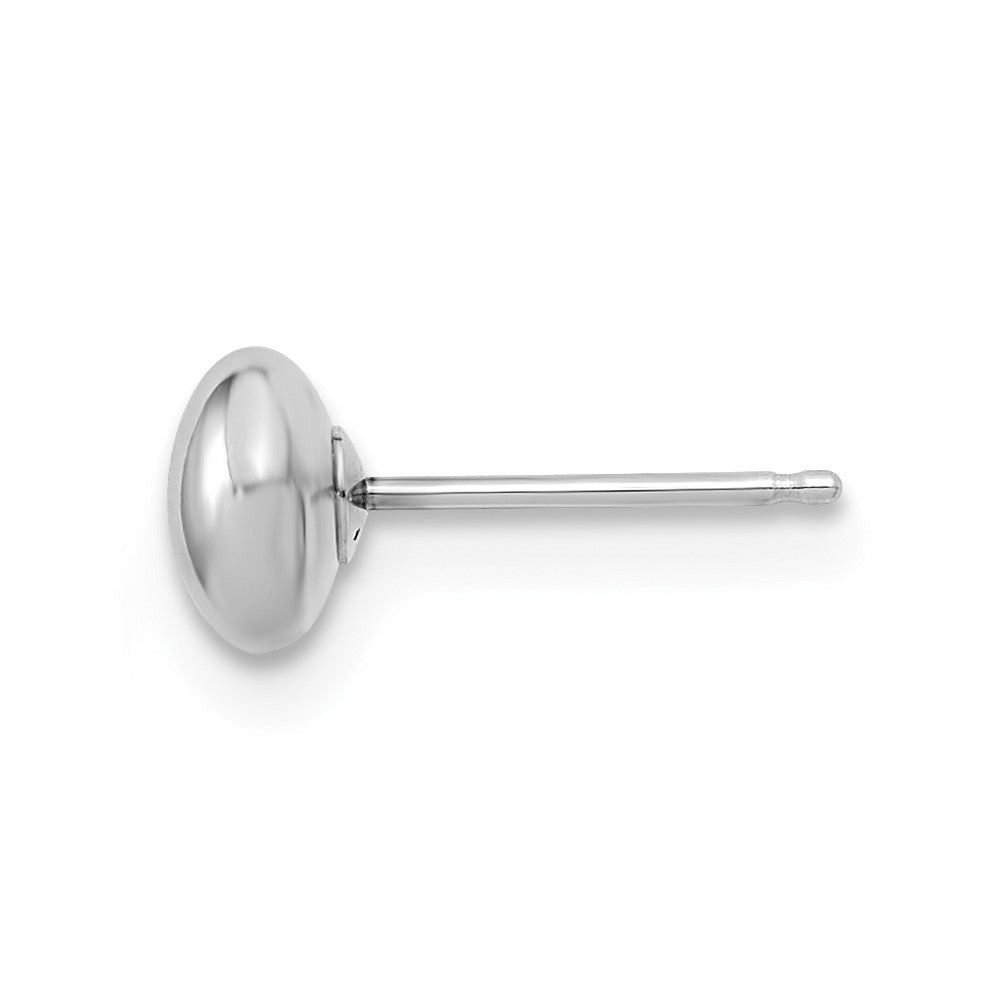 Single 14k White Gold Polished Button Post Earring