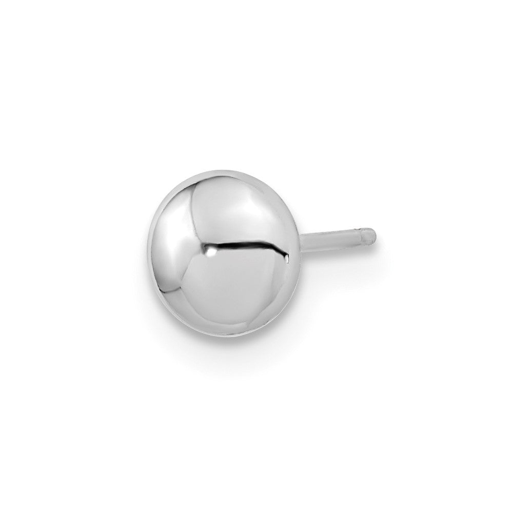 Single 14k White Gold Polished Button Post Earring